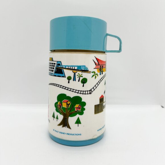 SOLD Vintage 70s Walt Disney World Mickey Mouse Aladdin Thermos Train Baby Decor - Picture 3 of 7